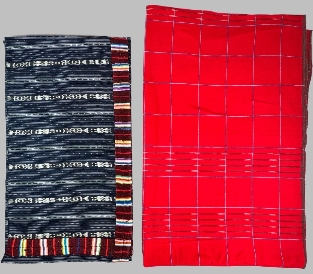 Lot of 2 - Vintage Handmade Wrap Skirts (Chajul Corte) Guatemala, Ex Museum (1 of 18)