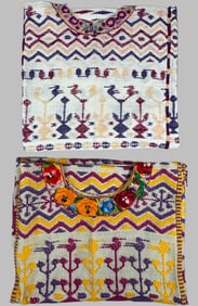 Lot of 2 - Vintage Guatemalan Huipil Blouses, Ex Museum