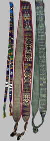 Lot of 3- Vintage Handmade Woman's Faja Woven Belt Guatemala, Ex Museum