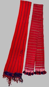 Lot of 2 - Vintage Handmade Woman's Faja Waistband Belt Tzute Textile Guatemala, Ex Museum