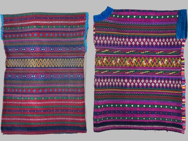 Lot of 2- Vintage Handmade Woman's Ceremonial Huipiles Guatemala, Ex Museum