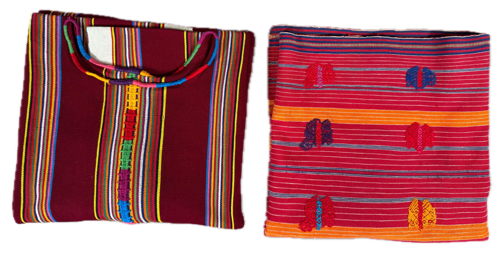 Lot of 2 - Vintage Handmade Guatemalan Huipil & Tzute Textile, Ex Museum (1 of 12)