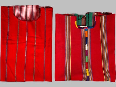 Lot of 2 - Vintage Handmade Guatemalan Huipils, Ex Museum