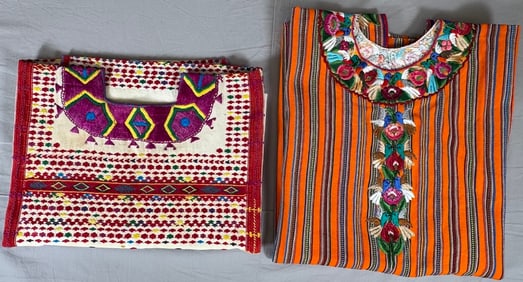 Lot of 2 - Vintage Handmade Guatemalan Huipils, Ex Museum