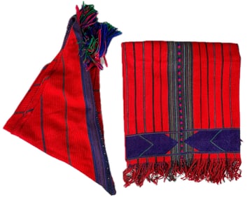 Lot of 2 - Vintage Handmade Guatemalan Textiles, Ex Museum