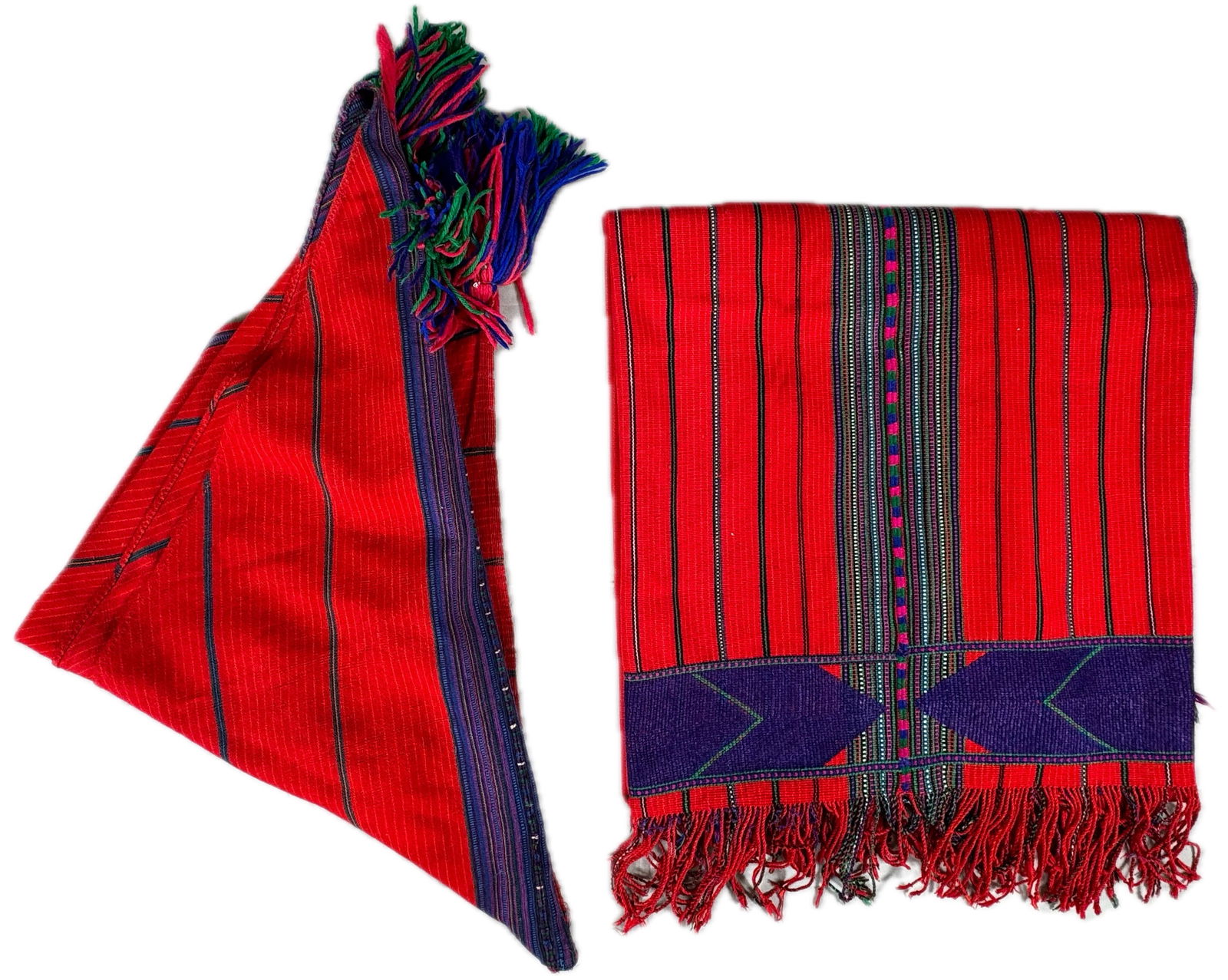 Lot of 2 - Vintage Handmade Guatemalan Textiles, Ex Museum (1 of 11)