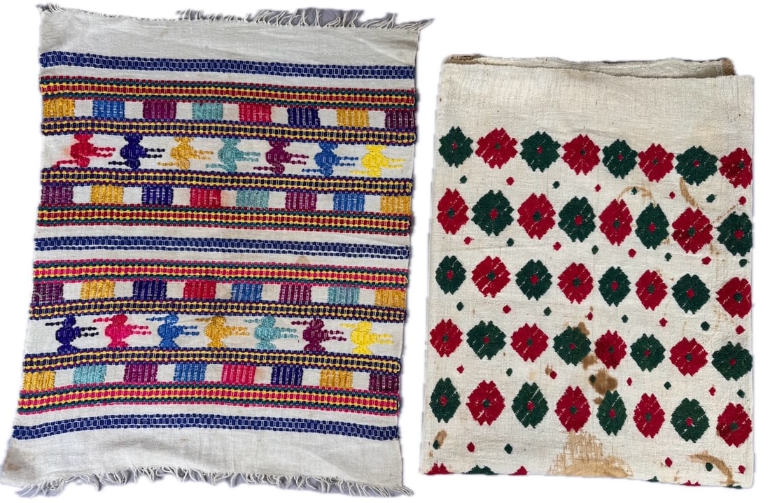 Lot of 2 - Vintage Handmade Tzute Traditional Guatemala Textiles, Ex Museum (1 of 11)