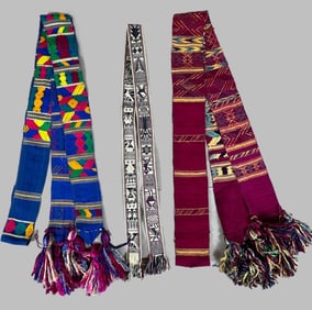 Lot of 3 - Vintage Handmade Woman's Hair Bands Guatemala, Ex Museum