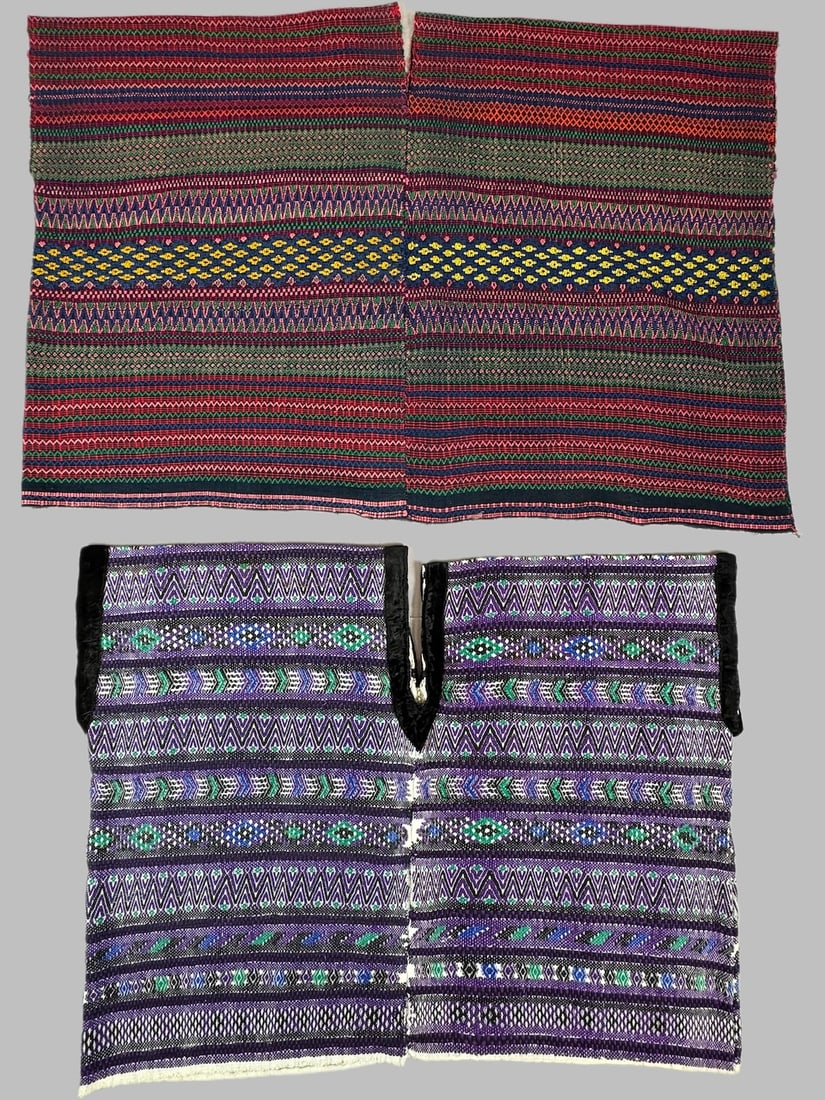 Lot of 2 - Vintage Handwoven Guatemalan Huipils, Ex Museum: Vintage handwoven Guatemalan huipils. D: Largest 24"L x 34.5"W, smallest 21.5"L x 28"W. PROVENANCE:From Minneapolis Institute of Art
