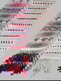 Lot of 2 - Guatemalan Woven Sash/Faja with Fringe, Ex Museum