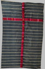 Lot of 2- Vintage Woman Corte/Mayan Tube Skirt & Plaid Pattern Textile, Ex Museum