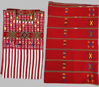Lot of 2 - Vintage Guatemalan Huipil & Tzute, Ex Museum