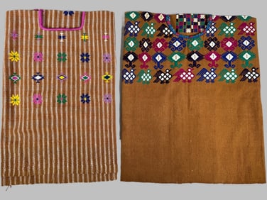 Lot of 2 - Vintage Huipils Guatemala, Ex Museum