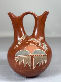Santa Clara Pueblo Wedding Vase From Mid-20th Century