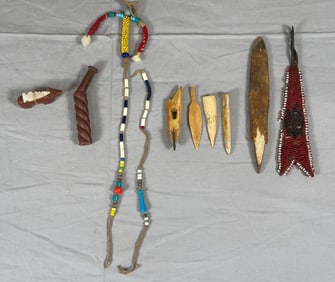 Lot of 10-Native American-Style Artifacts From Plains Region