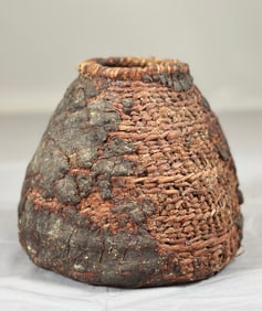 Navajo Pine Pitch Water Basket, Pitch Pot or Toshjeeh From Mid-1800s