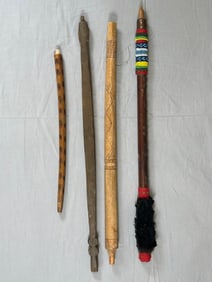 Lot of 4-Collection of Primitive Native American Pipe Stems