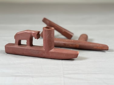 Lot of 3-Native American-style Catlinite Ceremonial Pipes