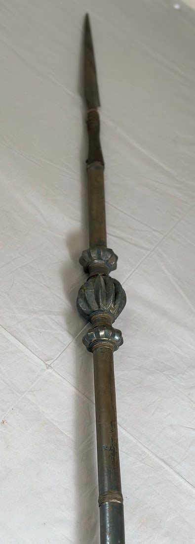 Mughal-Era Indo-Persian Polearm Bronze Spear (1 of 7)