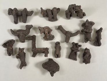 Mix Of Antique Animal-Shaped Tribal Clay Figurines (26)