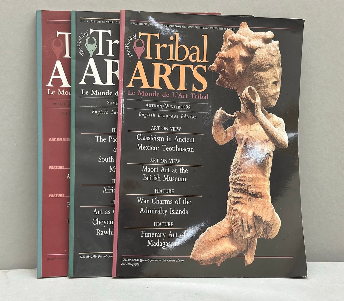 3 Issues-The World of Tribal Arts 1998, 1999, 2000. Classicism in Ancient Mexico: Teotihuacan, (1 of 7)