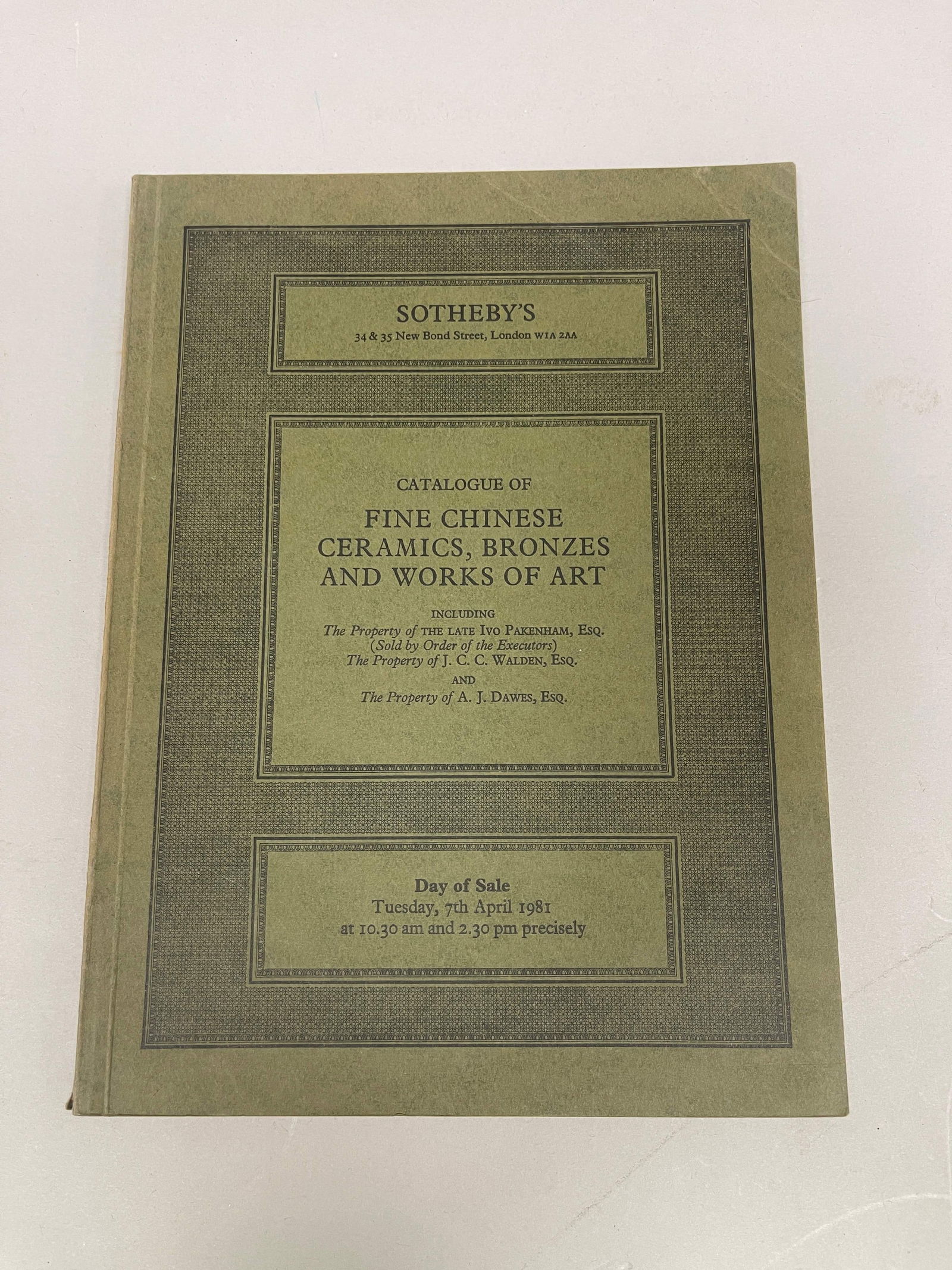 Sotheby`s 1981 Catalog Fine Chinese Ceramics, Bronzes and Works of Art (1 of 4)