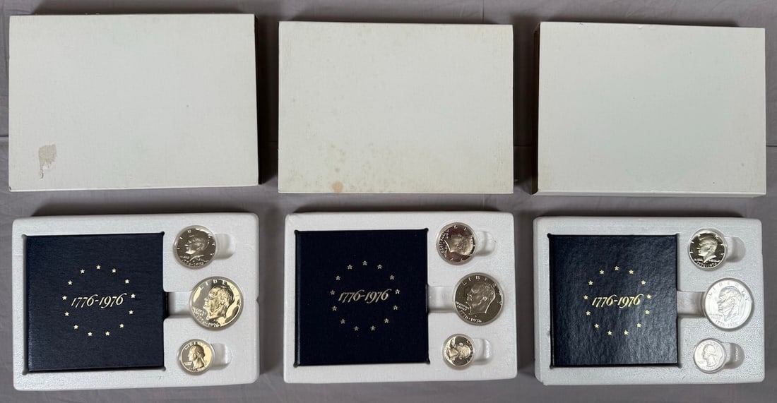 Lot of 3 - 1776 - 1976 United States Bicentennial Silver Proof Sets (1 of 5)