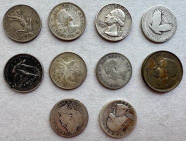 US and World Coins; Some with Silver Coins (10)