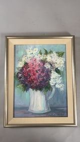 Bertha Wetzel Oil On Canvas Still Life Floral Painting