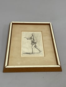 Salvator Rosa 17th C. Etching "Boy Carrying Book Under Left Arm"