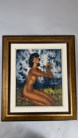 Nude Kneeling In Flowers, Manner of Jean Gabriel Domergue