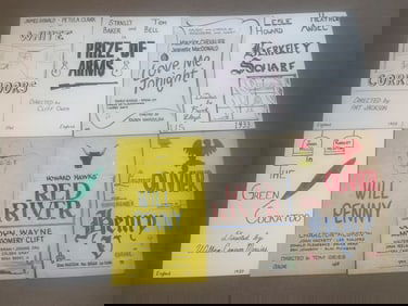 Lot of 8- Vintage Hand Drawn Hand Painted Movie Poster Mockups- Unsigned