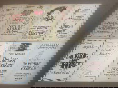 Lot of 8- Vintage Hand Drawn Hand Painted Movie Poster Mockups- Unsigned