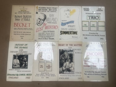 Lot of 8- Vintage Hand Drawn Hand Painted Movie Poster Mockups- Unsigned