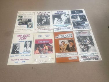 Lot of 8- Vintage Hand Drawn Hand Painted Movie Poster Mockups- Unsigned