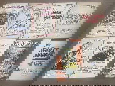 Lot of 8- Vintage Hand Drawn Hand Painted Movie Poster Mockups- Unsigned