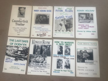 Lot of 8- Vintage Hand Drawn Hand Painted Movie Poster Mockups- Unsigned