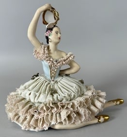 Vintage Dresden "Spanish Dancer" Lace Porcelain Figurine Germany