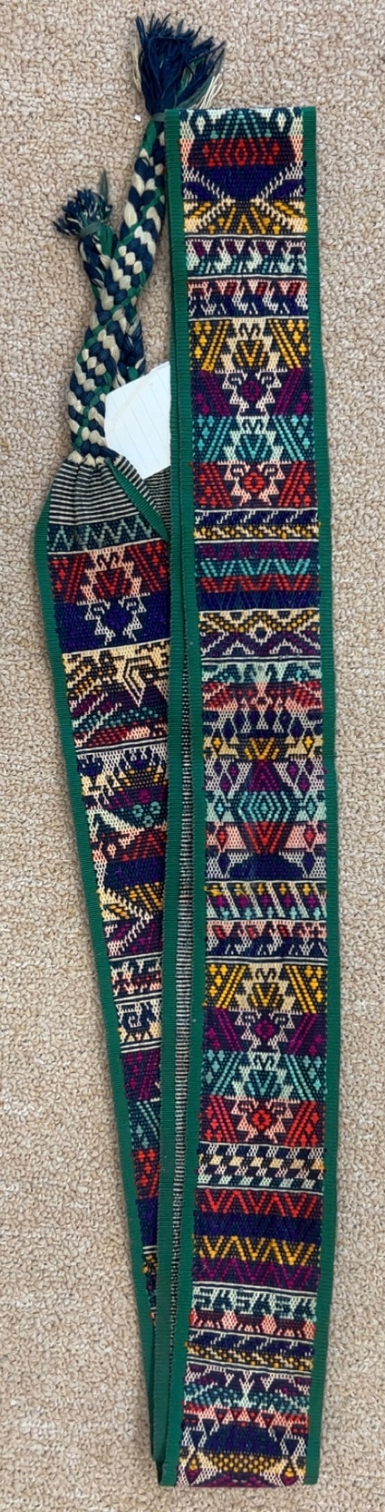 Vintage Ceremonial Guatemalan Belt - Ex Museum: Vintage Ceremonial Guatemalan Belt - Ex Museum. 102" x 3". PROVENANCE:From Minneapolis Institute of Art