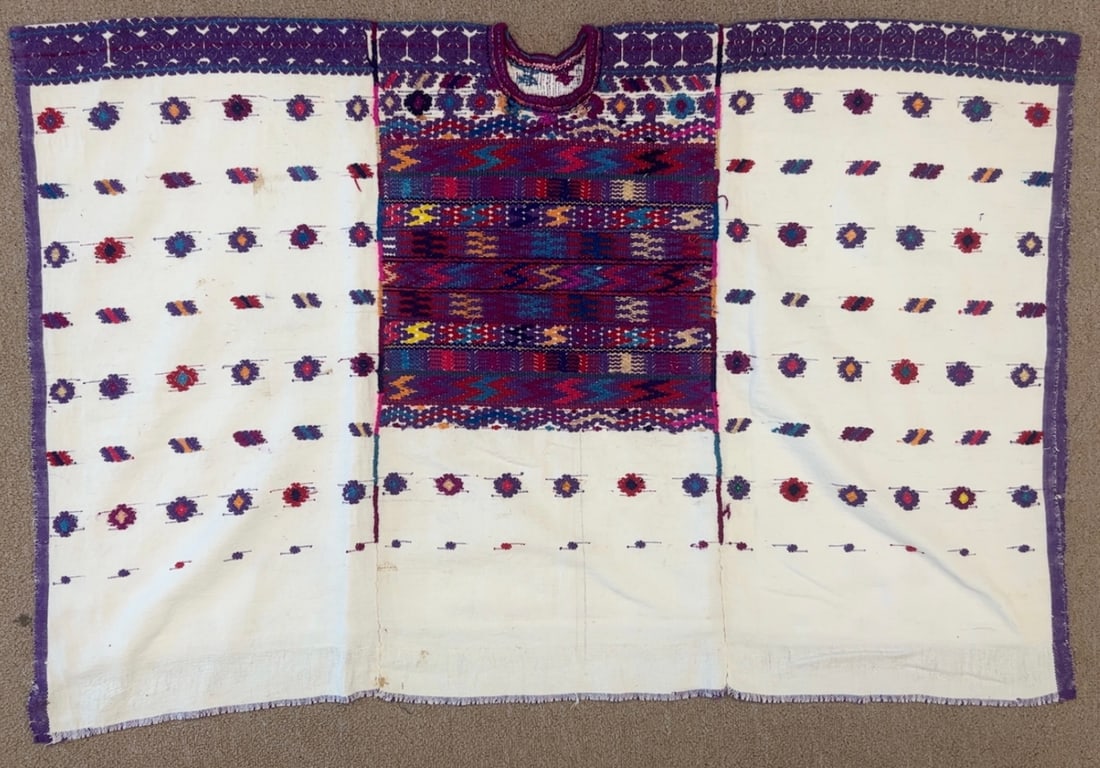 Traditional Vintage Guatemalan Huipil - Ex Museum: Traditional Vintage Guatemalan Huipil - Ex Museum. 42" x 27". PROVENANCE:From Minneapolis Institute of Art