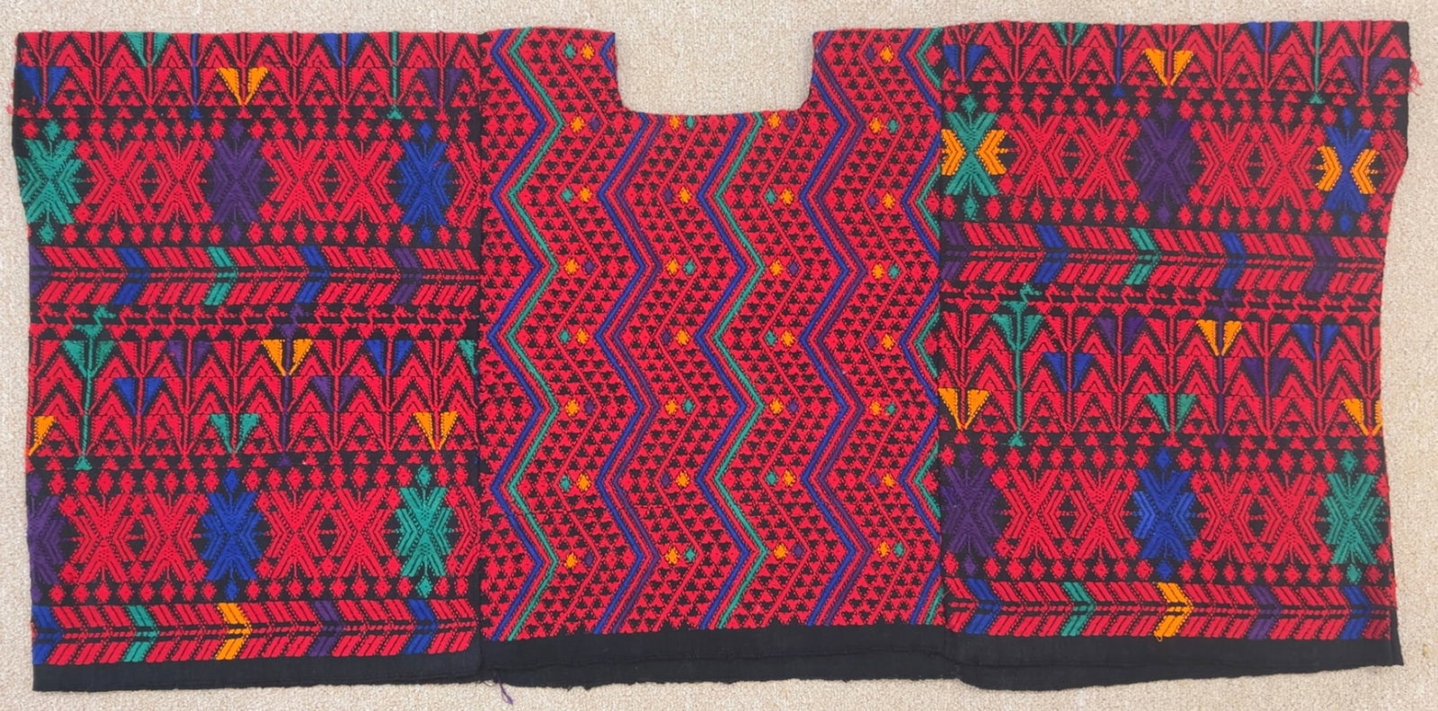 Traditional Vintage Guatemalan Huipil - Ex Museum: Traditional Vintage Guatemalan Huipil - Ex Museum. 42" x 21". PROVENANCE:From Minneapolis Institute of Art