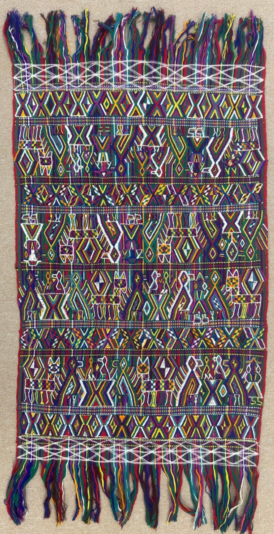 Vintage Guatemalan Textile - Ex Museum: Vintage Guatemalan Textile - Ex Museum. 45" x 27". PROVENANCE:From Minneapolis Institute of Art