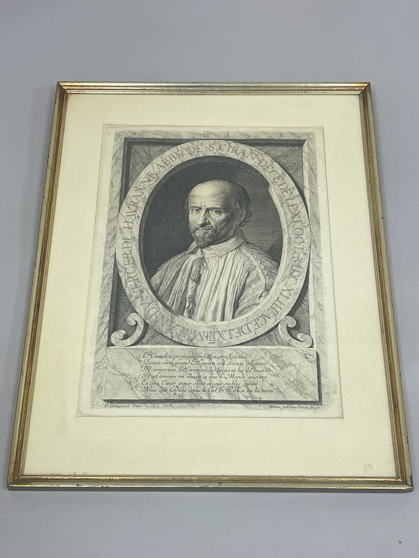 Antique Woodblock Print: Antique Woodblock Print. D: Frame: 15"w x 19"h Sight: 14"w x 18"h