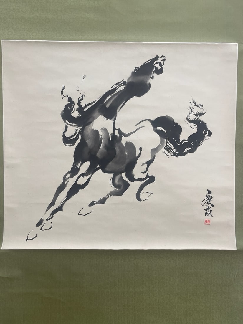 Vintage Chinese Scroll Wild Horse (1 of 5)