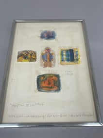 Vintage Miniature Watercolor Paintings by Baer 1971