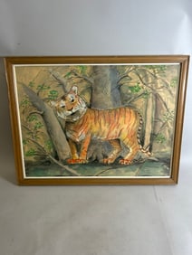 JOHN KWON Tiger Portrait Watercolor Painting