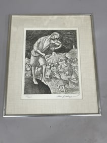 Chaim Goldberg Etching Fiddler on the Roof