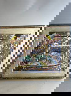 Abstract Watercolor Painting on Paper: Abstract Watercolor Painting on Paper. Signed lower right. 17"h x 23"w (sight), 25.5"h x 31.5"w (frame)