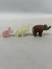 Vintage Stone Elephant Decorations
