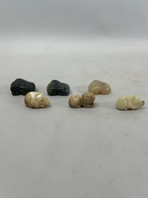 Collection of Antique Polished Stone Animal Figures